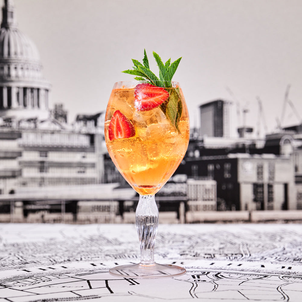 Glass of Nicholson Blood Orange Dry Gin
